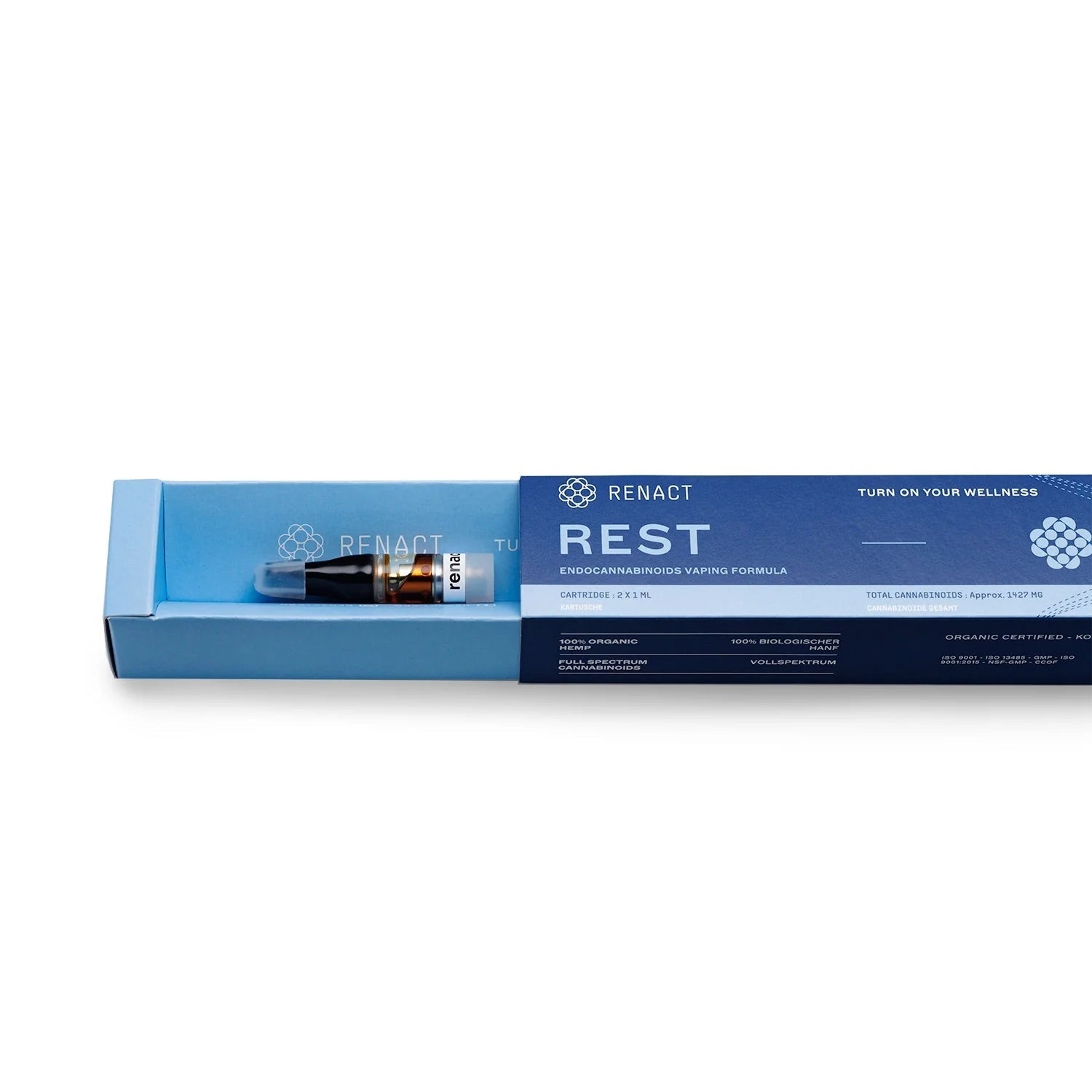 Renact Vollspektrum Cannabinoid Kartusche Rest Vapes 0,5ml - Hanfify