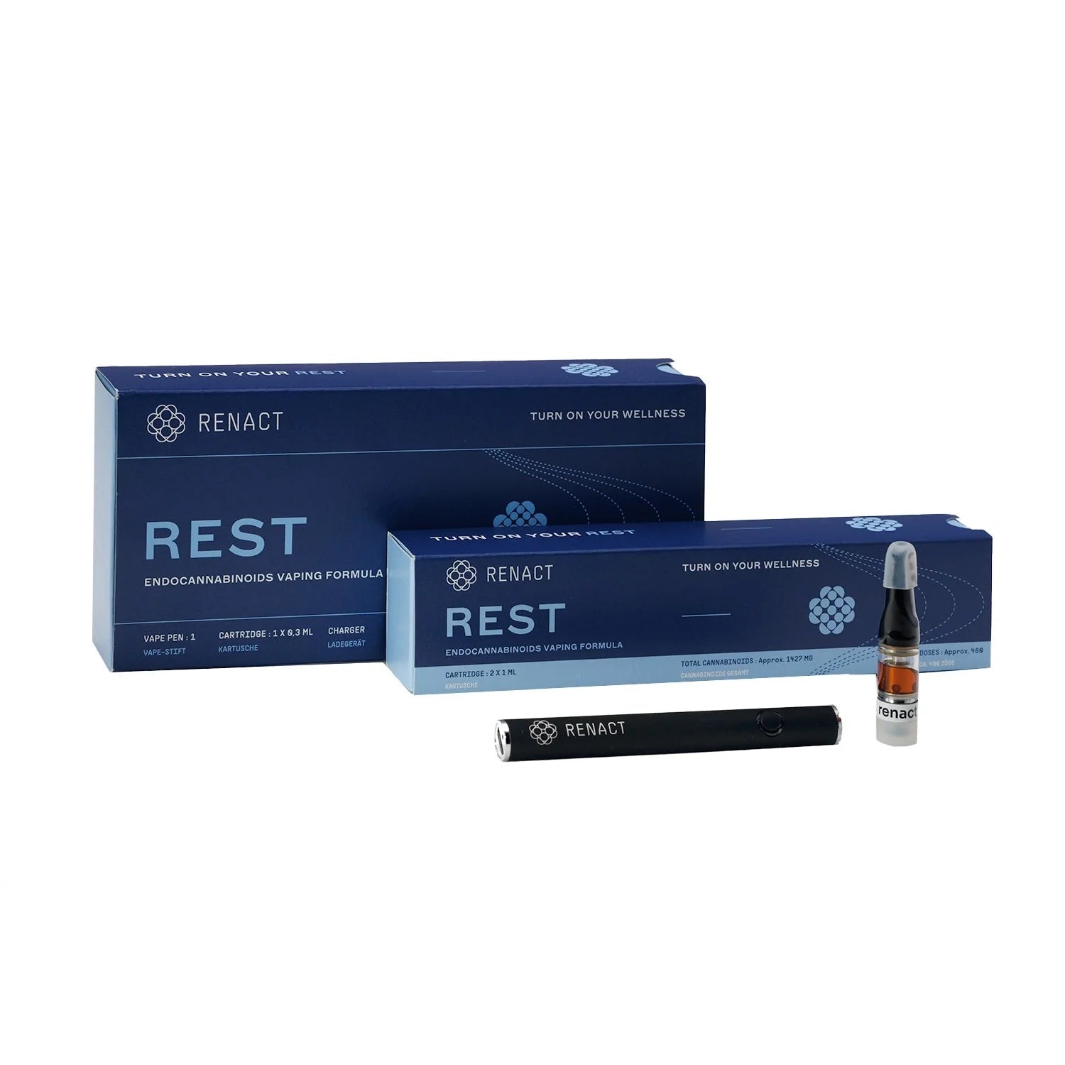 Renact Vollspektrum Cannabinoid Starterset Rest Vapes 0,5ml - Hanfify