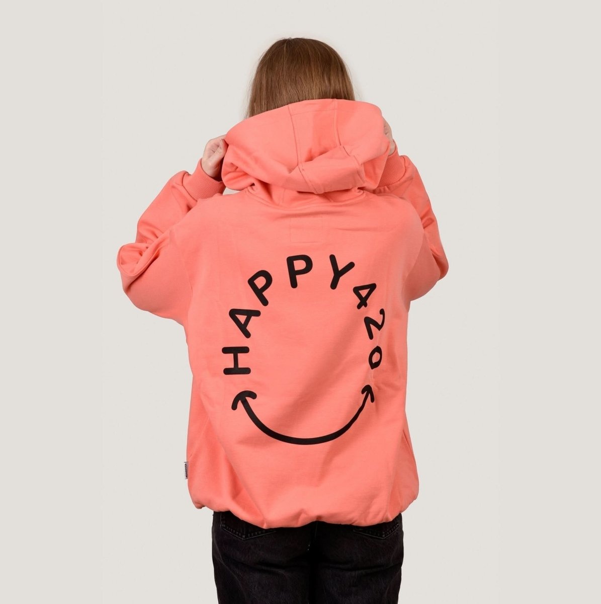 SMILE HOODIE - CORAL Merch L - Hanfify