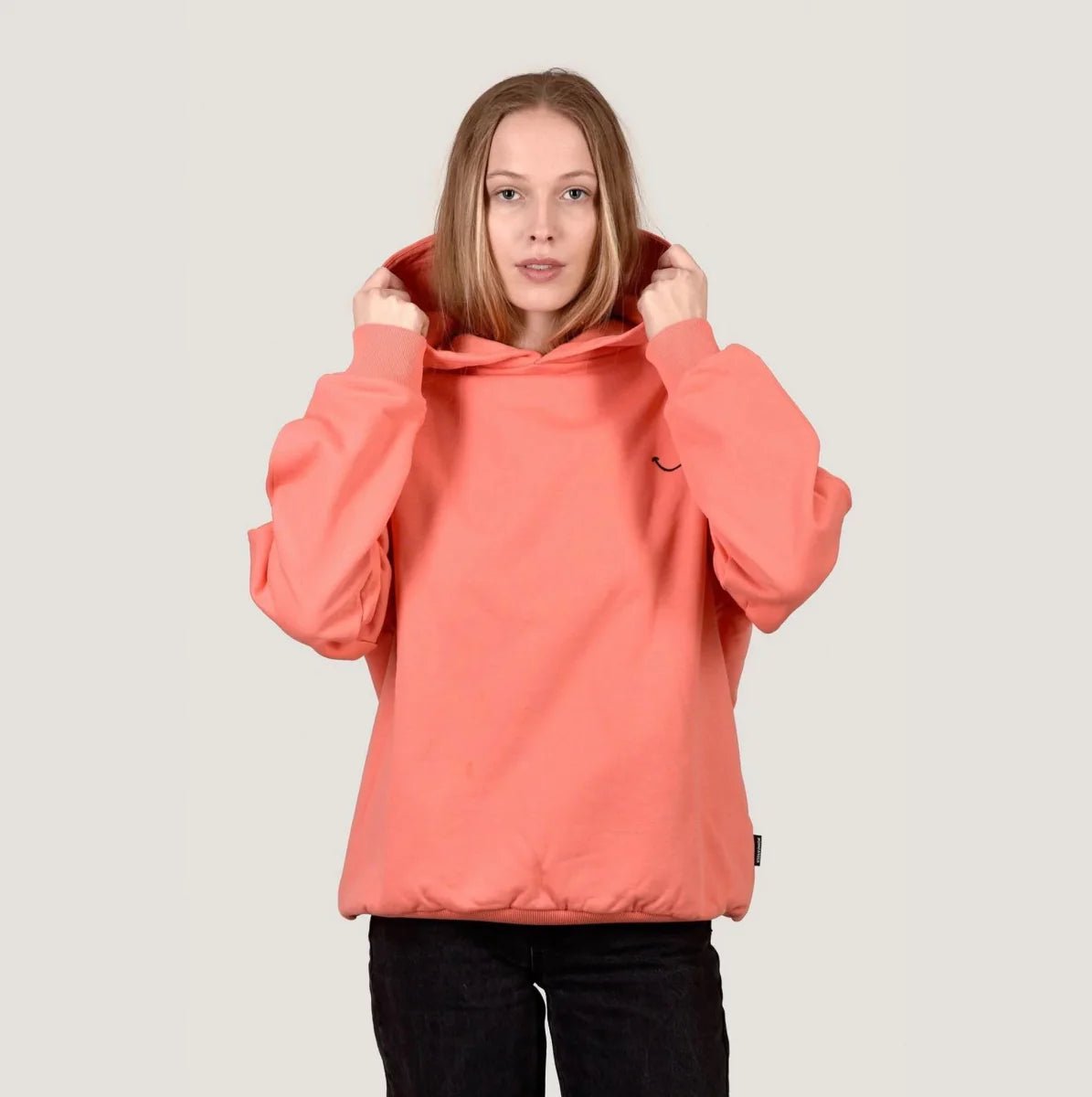 SMILE HOODIE - CORAL - Merch - Hanfify®