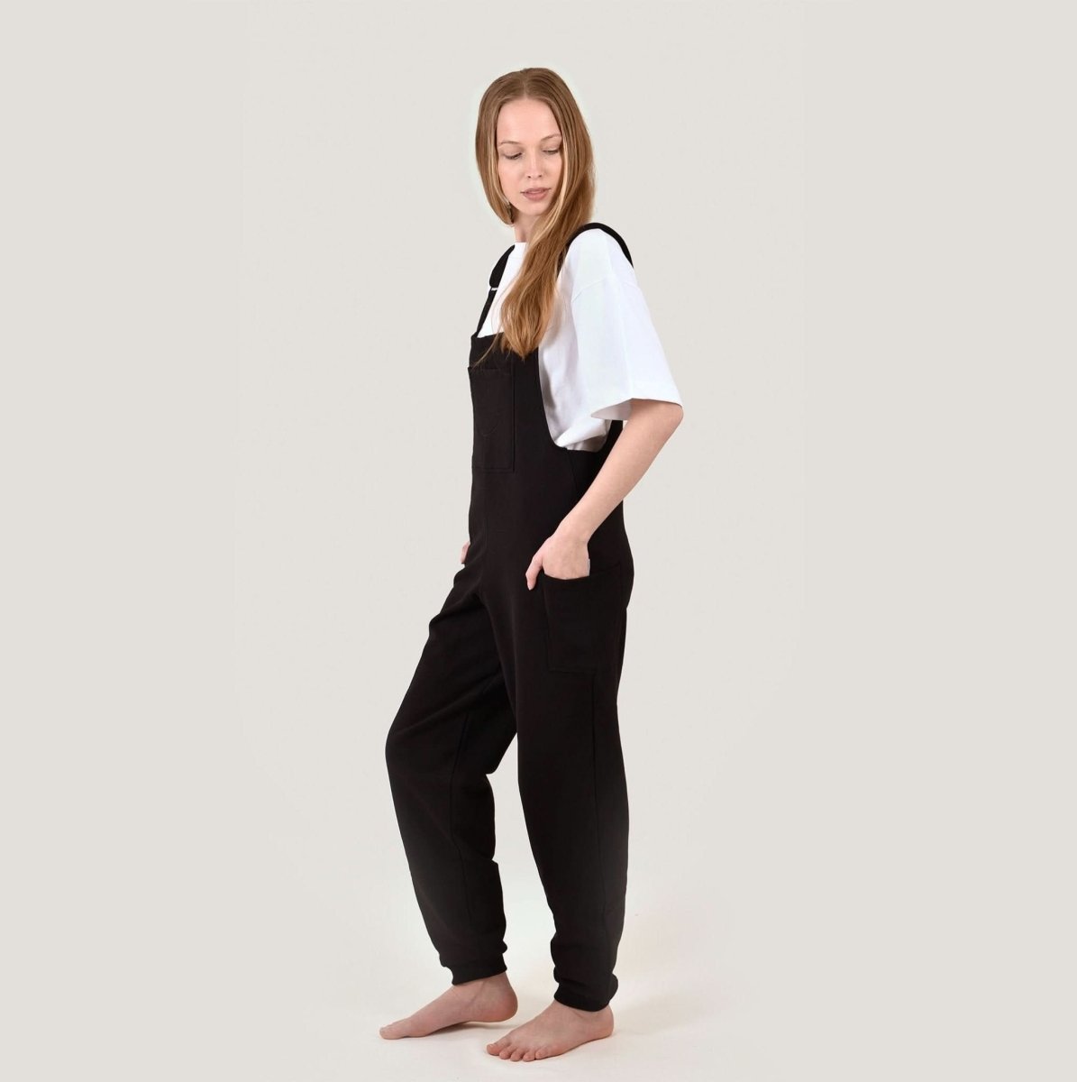 SMILE - Jogging-Latzhose - Black - Merch - Hanfify®