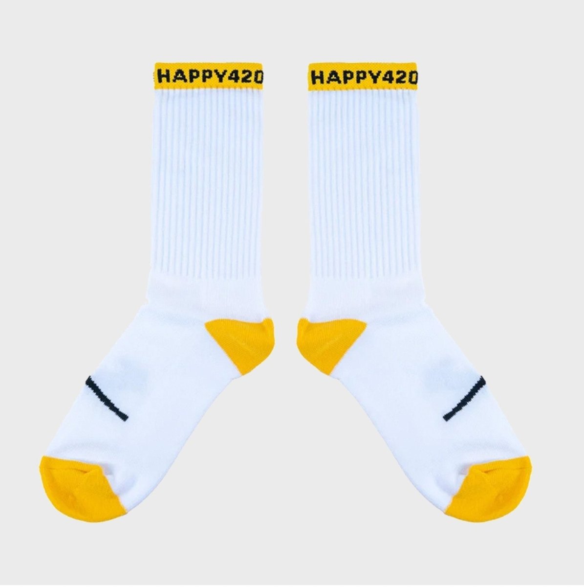 🧦 SOCKS – Smile White - Yellow One Size Merch 1 Paar - Hanfify®