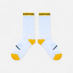 🧦 SOCKS – Smile White - Yellow One Size Merch 1 Paar - Hanfify