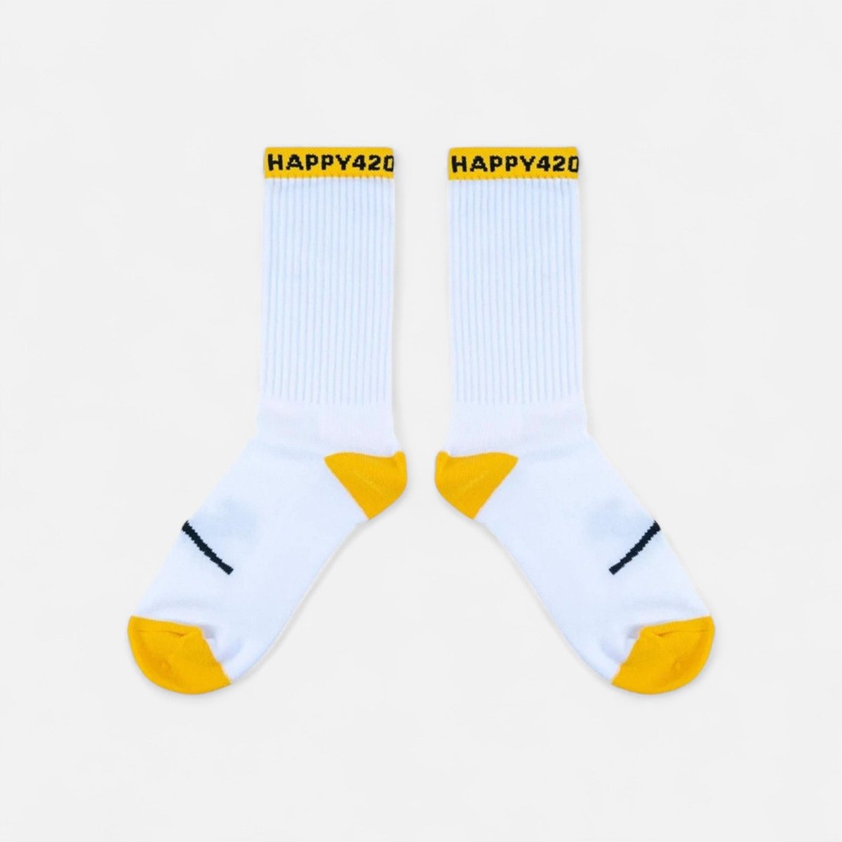 🧦 SOCKS – Smile White - Yellow One Size Merch 1 Paar - Hanfify