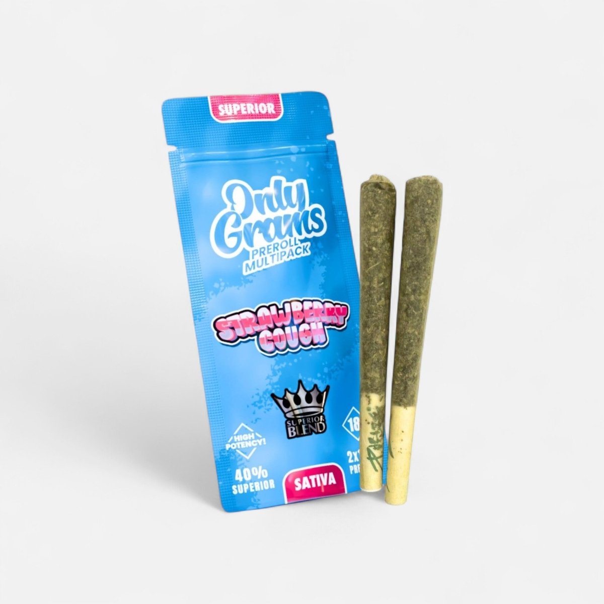 Superior Pre - Rolls 40% - Strawberry Cough 3g Joints - Hanfify